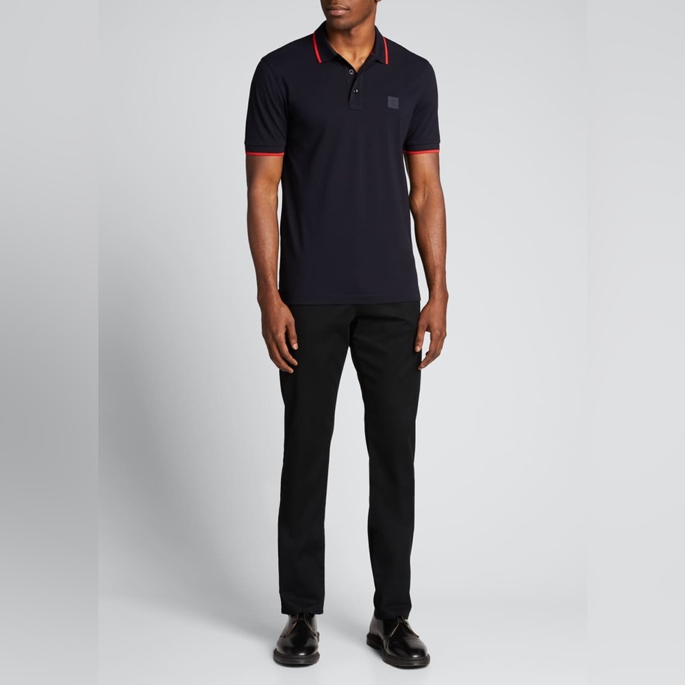 BOSS Men's Tipped Polo Shirt w/ Logo Patch